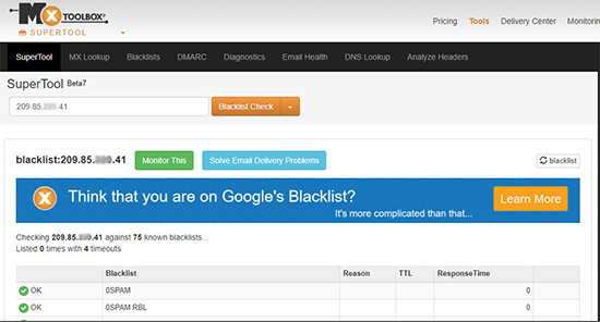 Перевірка IP на попадання в Blacklists